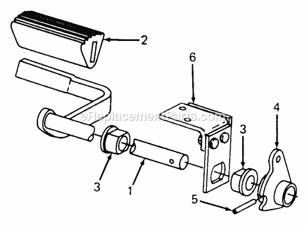 Clutch Pedal & Connections Diagram and Parts List for 1105 135-292-100, 135-292-399, 0350039U, 136-292-1 Cub Cadet Lawn Mower